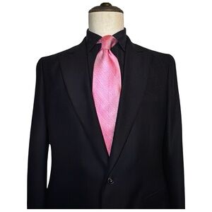 Pronto-Uomo Pink Silk Tie | Textured Basket Weave | Classic Power Necktie